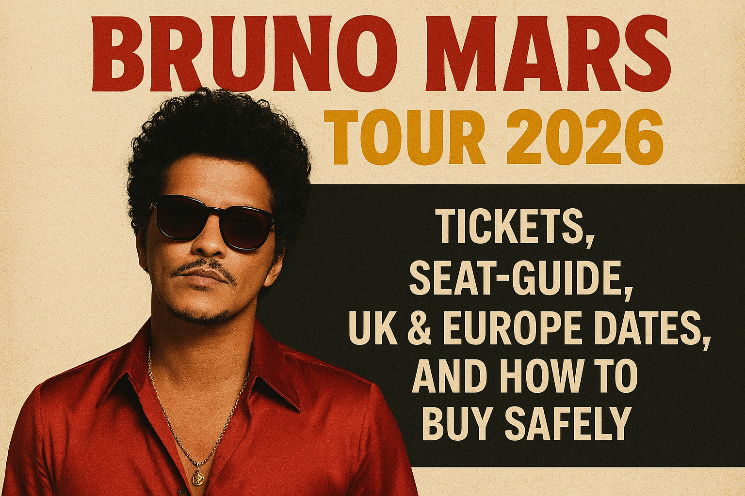 Bruno Mars Tour 2026: Tickets, Seat-Guide, UK & Europe Dates, And How To Buy Safely